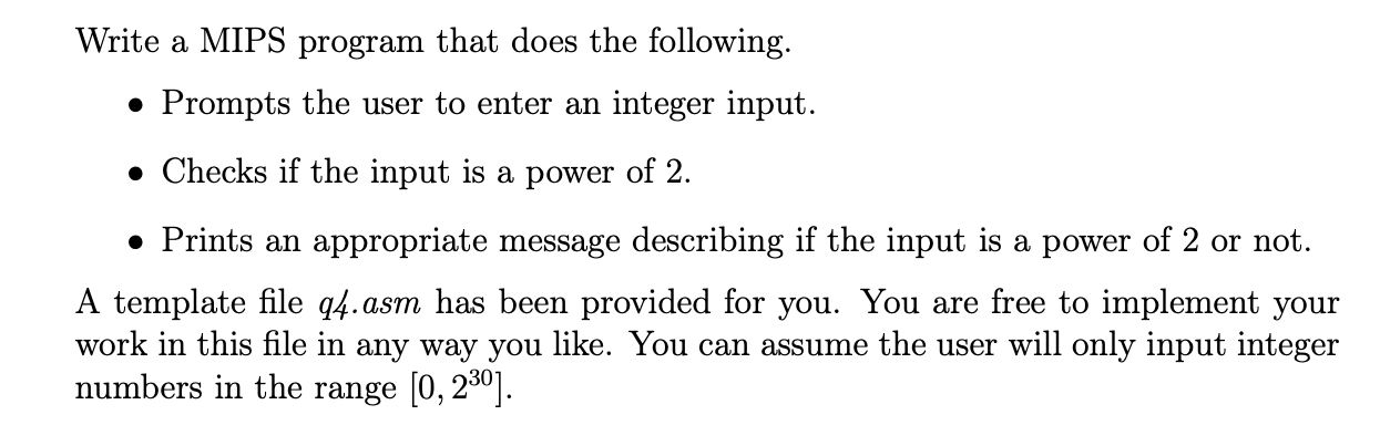 Write A Mips Program That Does The Following Prompts The User To Enter An Integer Input Checks If The Input Is A P 1