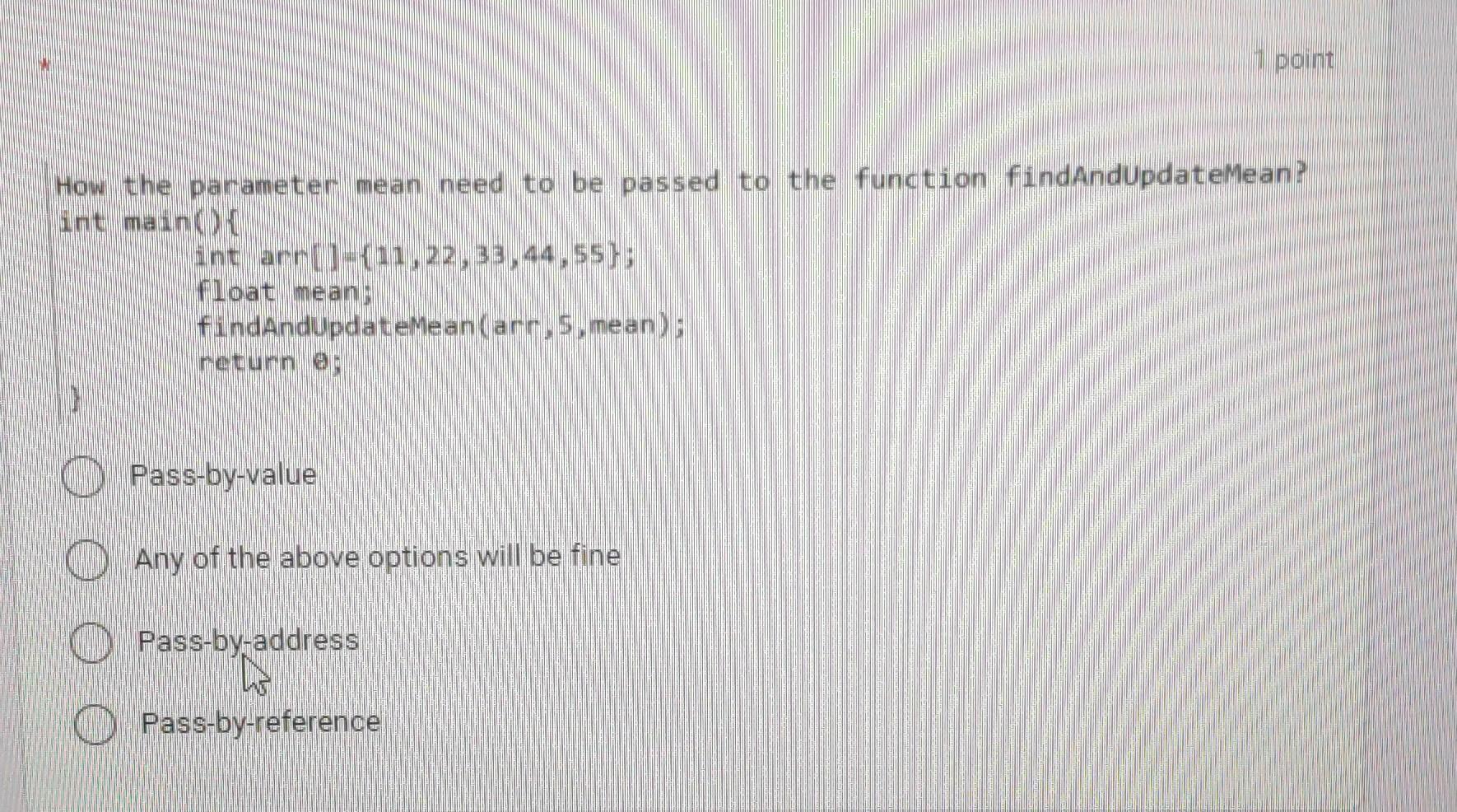 Point How The Parameter Mean Need To Be Passed To The Function Findandupdatemean Int Main Antara 244 551 Ploat Mean Fin 1