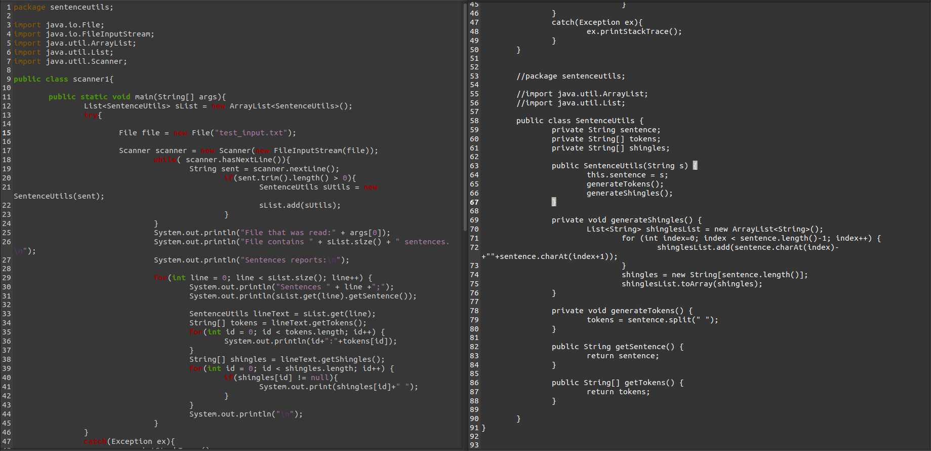 Can someone help me figure out why this java code is not working? Thanks  "test_input.txt" file: 34 + 89 - x * y23 cxo6y - Answer Happy