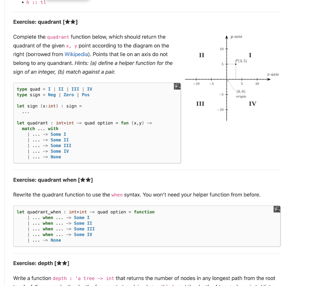 Tl Exercise Quadrant Y Aris 10 Complete The Quadrant Function Below Which Should Return The Quadrant Of The 1