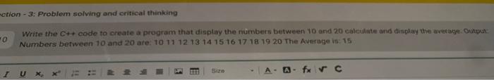 Ection 3 Problem Solving And Critical Thinking 10 Write The C Code To Create A Program That Display The Numbers Bet 1