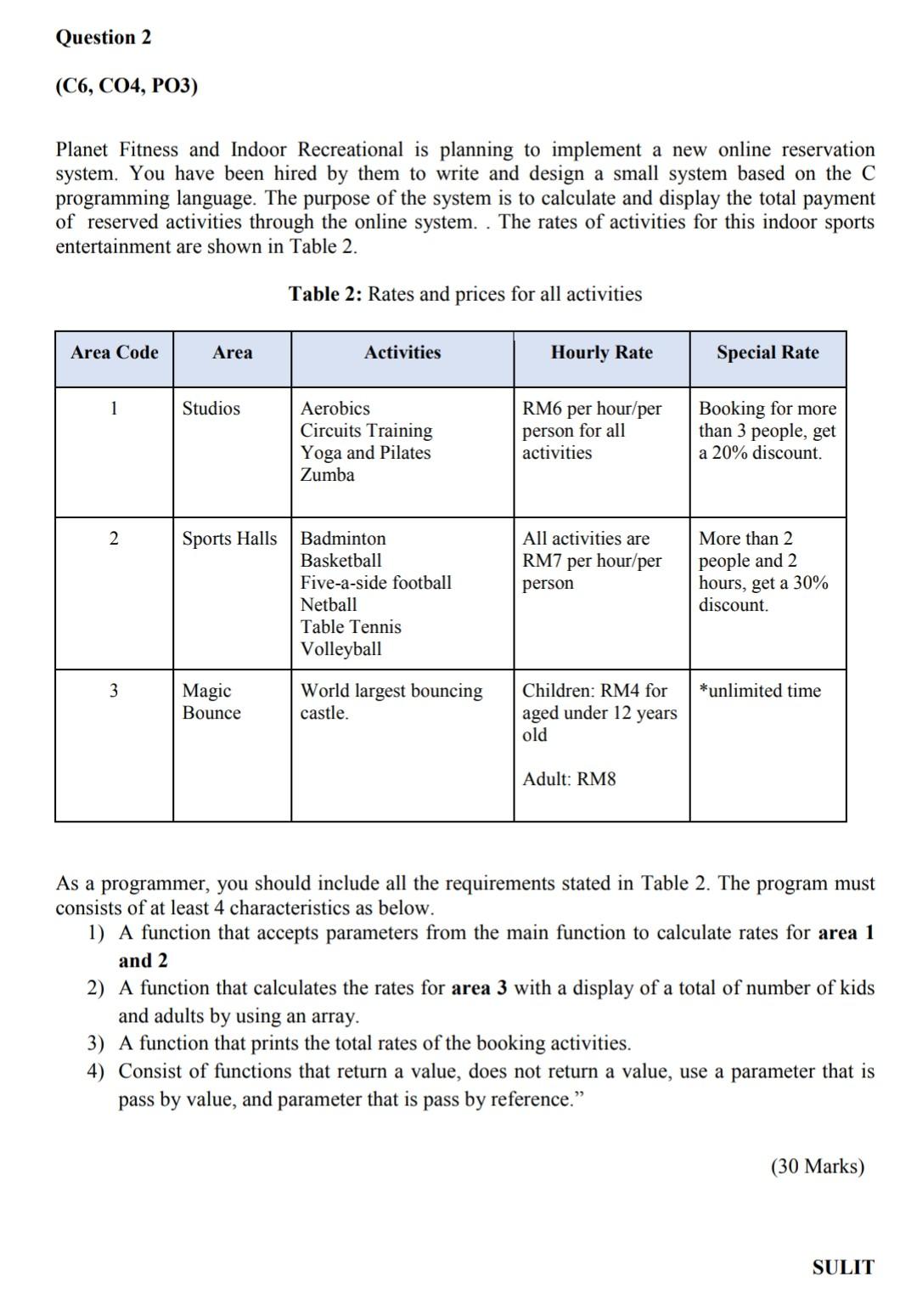 Question 2 C6 C04 Po3 Planet Fitness And Indoor Recreational Is Planning To Implement A New Online Reservation Syste 1