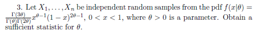 3 Let X1 X Be Independent Random Samples From The Pdf F X0 Tot 20 520 11 X 20 1 0 1