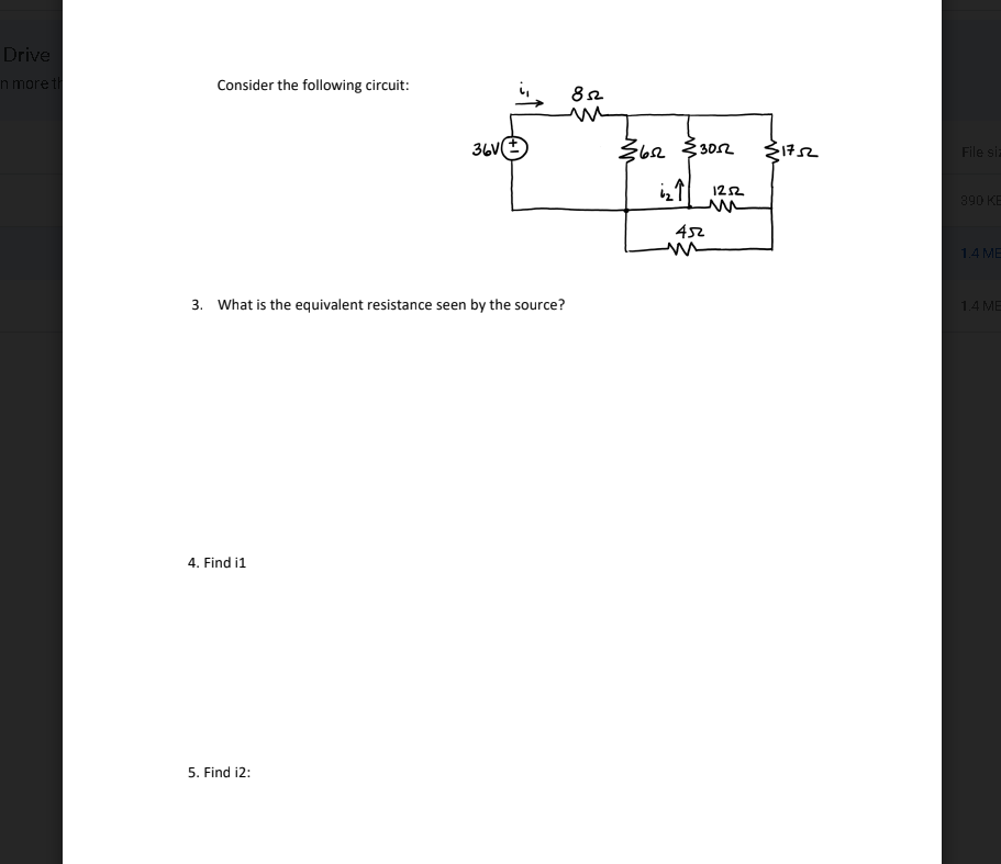 Drive N More Consider The Following Circuit 82 W 36v0 Zitz File Si E60 302 Iz M 42 1212 390 Ke 1 4 Me 3 What Is The 1