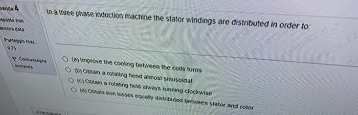 Ada 4 In A Three Phase Induction Machine The Stator Windings Are Distributed In Order To Nardo Potom 015 Colewa Samanda 1