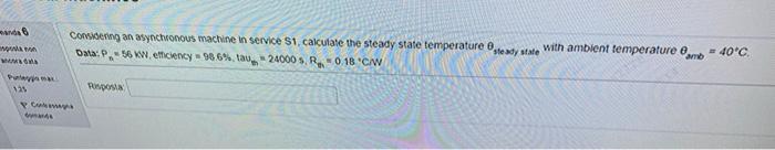 Considering An Asynchronous Machine In Service S1 Calculate The Steady State Temperature Texty State With Ambient Tempe 1