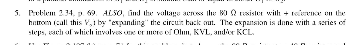 5 Problem 2 34 P 69 Also Find The Voltage Across The 80 A Resistor With Reference On The Bottom Call This V By 1