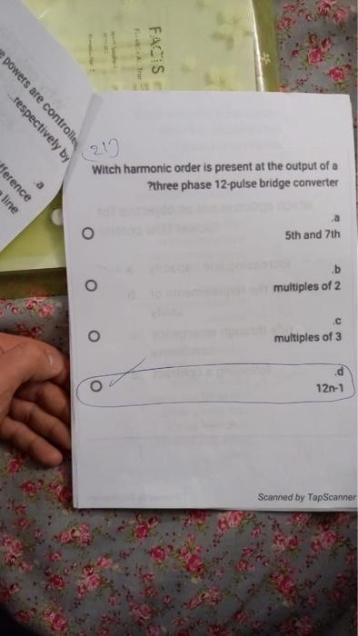 Facis Respectively By Powers Are Controlle 210 Witch Harmonic Order Is Present At The Output Of A Three Phase 12 Pulse 1