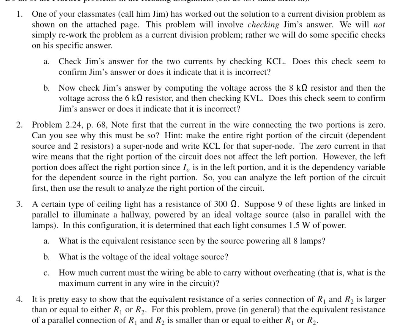 A 1 One Of Your Classmates Call Him Jim Has Worked Out The Solution To A Current Division Problem As Shown On The At 1
