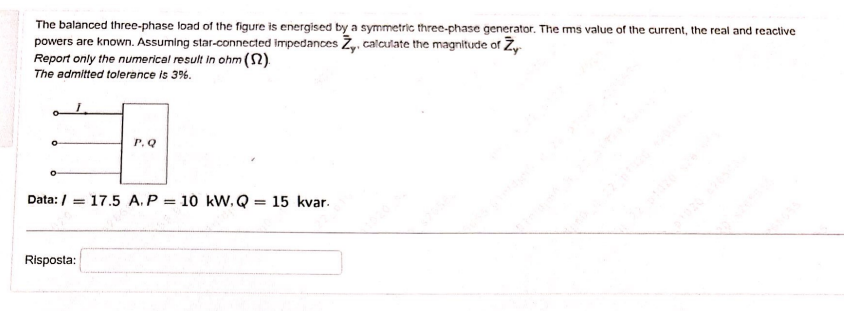 The Balanced Three Phase Load Of The Figure Is Energised By A Symmetric Three Phase Generator The Rms Value Of The Curr 1