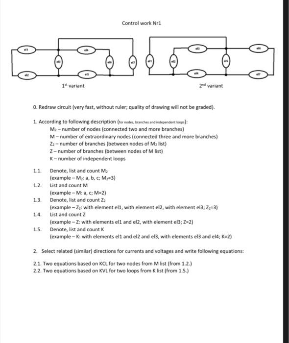 Control Work Nr1 1 Variant 2nd Variant 0 Redraw Circuit Very Fast Without Ruler Quality Of Drawing Will Not Be Gra 1