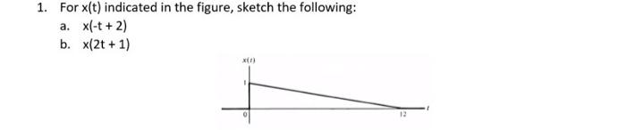 1 For X T Indicated In The Figure Sketch The Following X T 2 B X 2t 1 A X 12 1