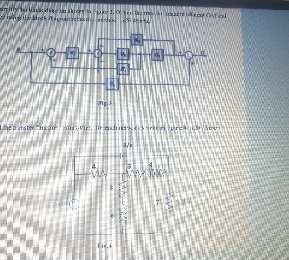 Mplify The Block Diagram Shown In Figure 3 Obtain The Transfer Function Relating C S And 3 Using The Block Diagram Re 1