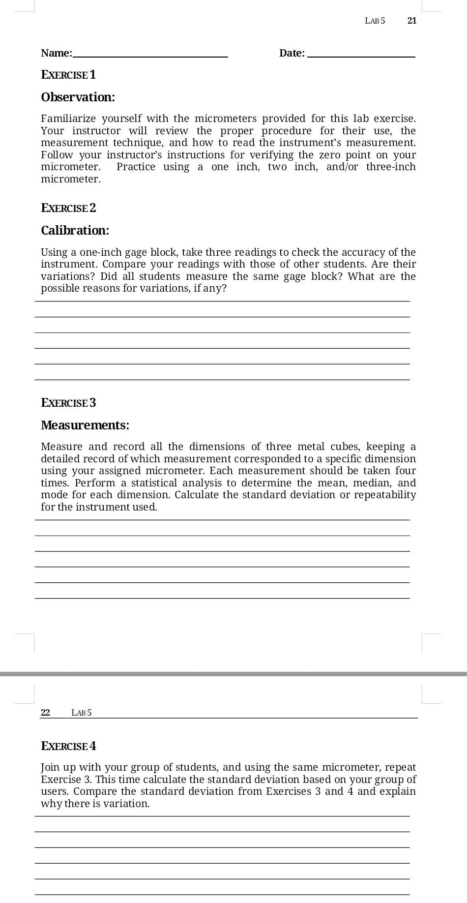 Lab 2 Micrometer Instruments Prerequisite Chapter 7 Micrometer Instruments Introduction The Increased Precision Of Mi 2