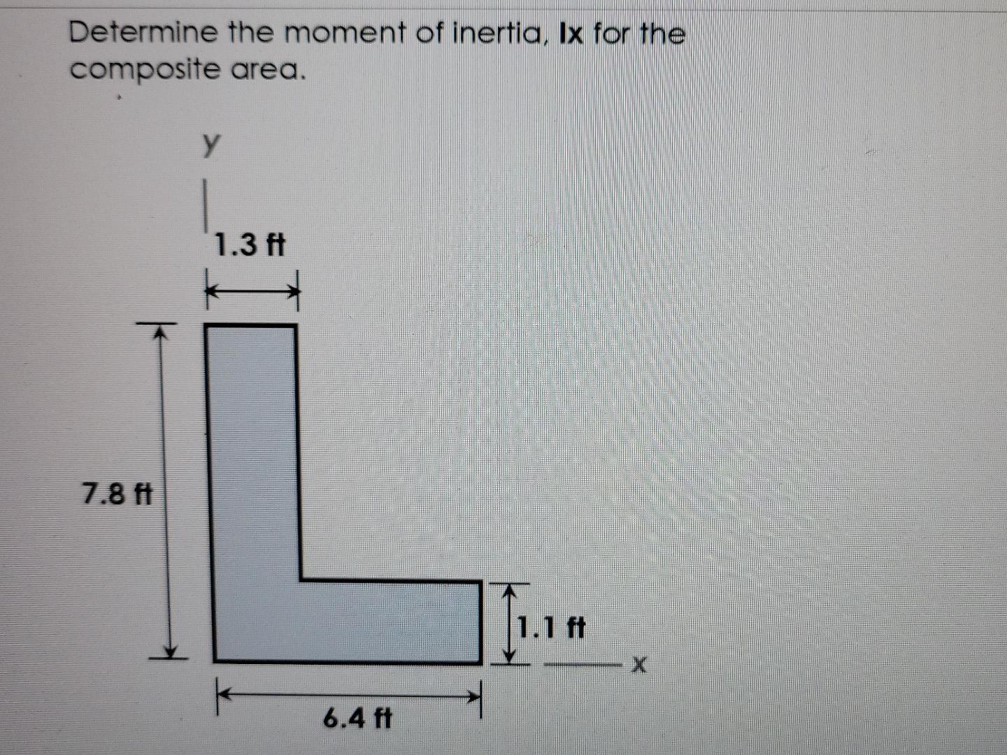 Determine The Moment Of Inertia Ix For The Composite Area 1