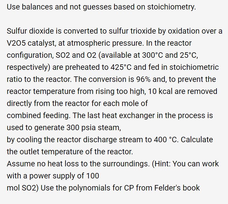Use Balances And Not Guesses Based On Stoichiometry Sulfur Dioxide Is Converted To Sulfur Trioxide By Oxidation Over A 1