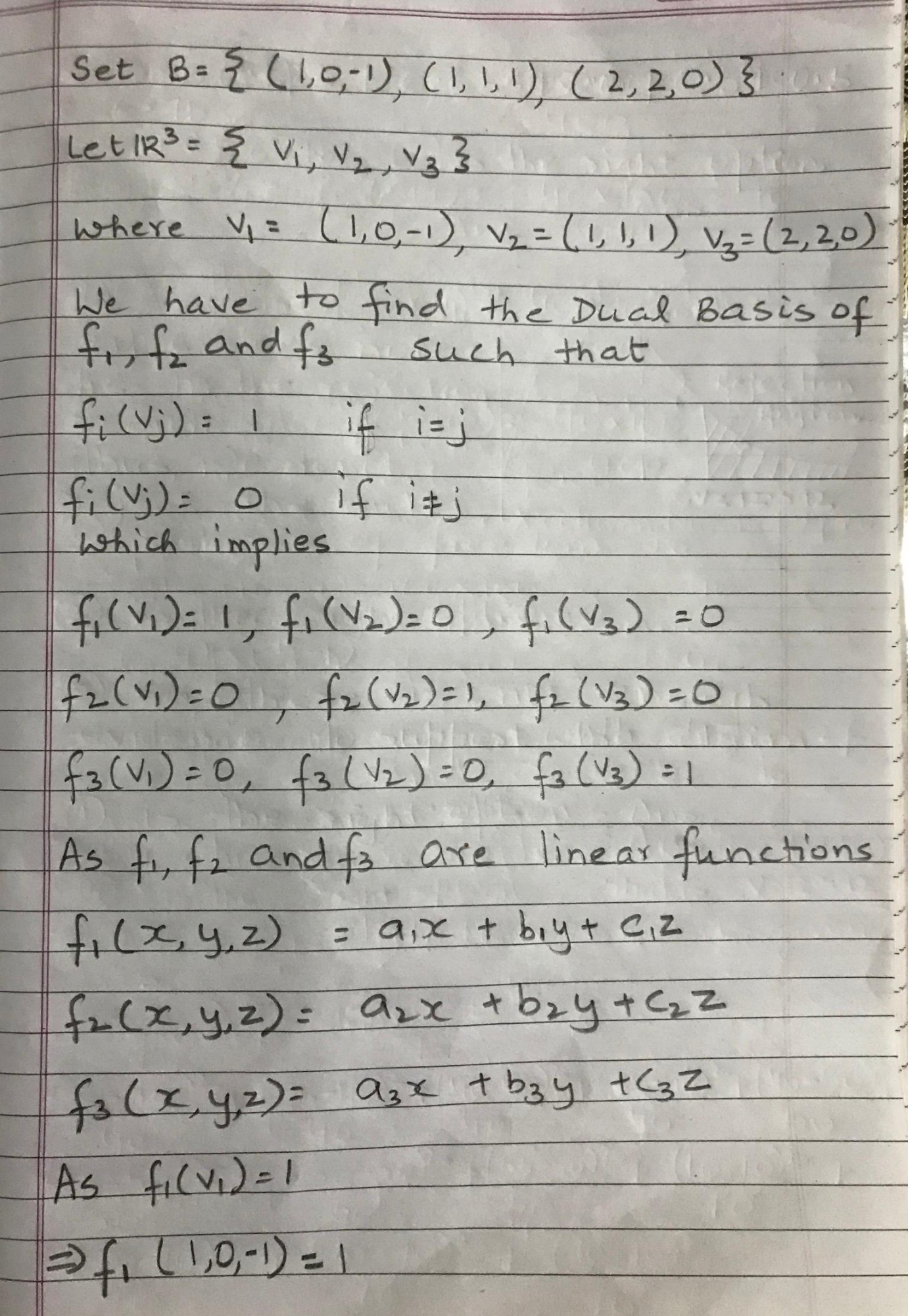 Find The Dual Basis Of The Basis Set B 1