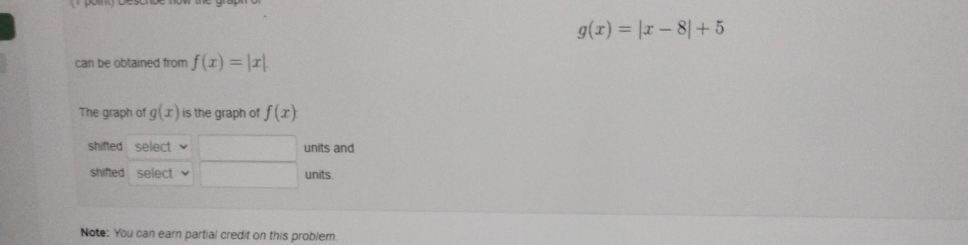 1 Point The Graph Of Y X Is Given Below E 10 Find A Formula For Each Of The Transformations Whose Graphs Are A 1 3