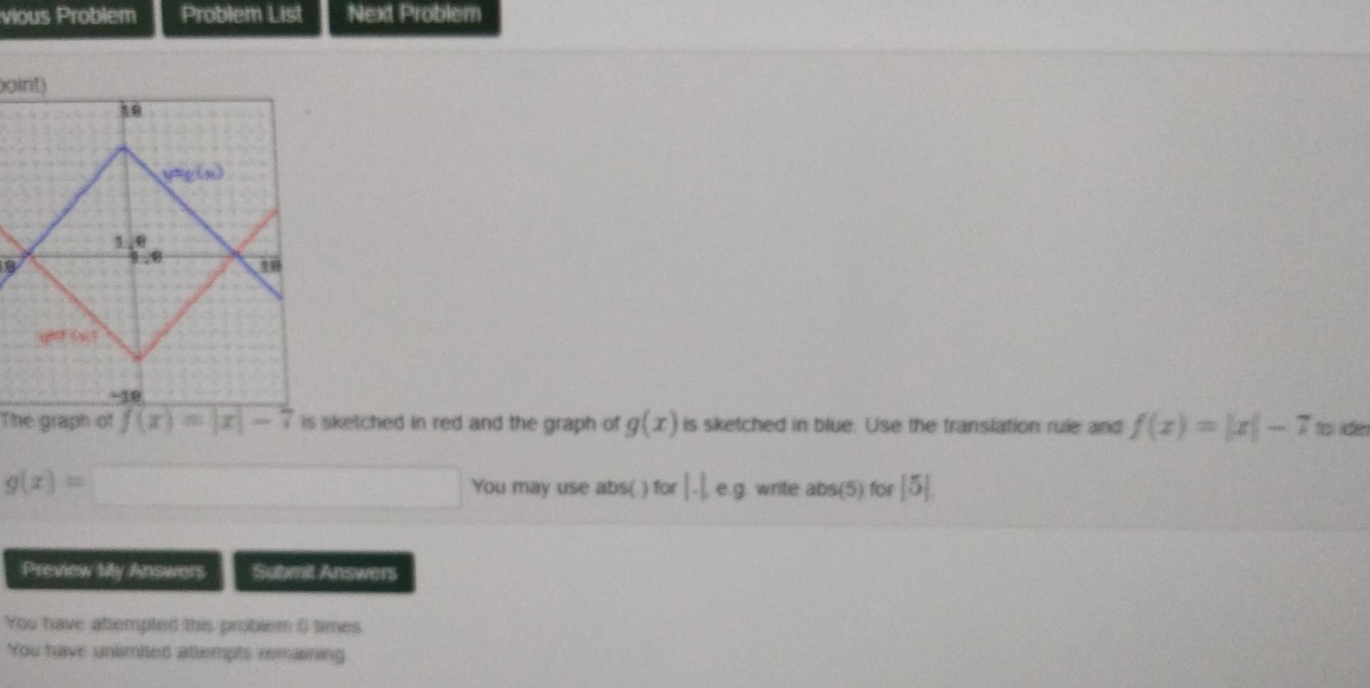 1 Point The Graph Of Y X Is Given Below E 10 Find A Formula For Each Of The Transformations Whose Graphs Are A 1 4