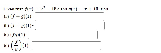 Given That F 1 22 150 And G 2 10 Find A F G 1 B F G 1 C F9 1 D 64 1 1