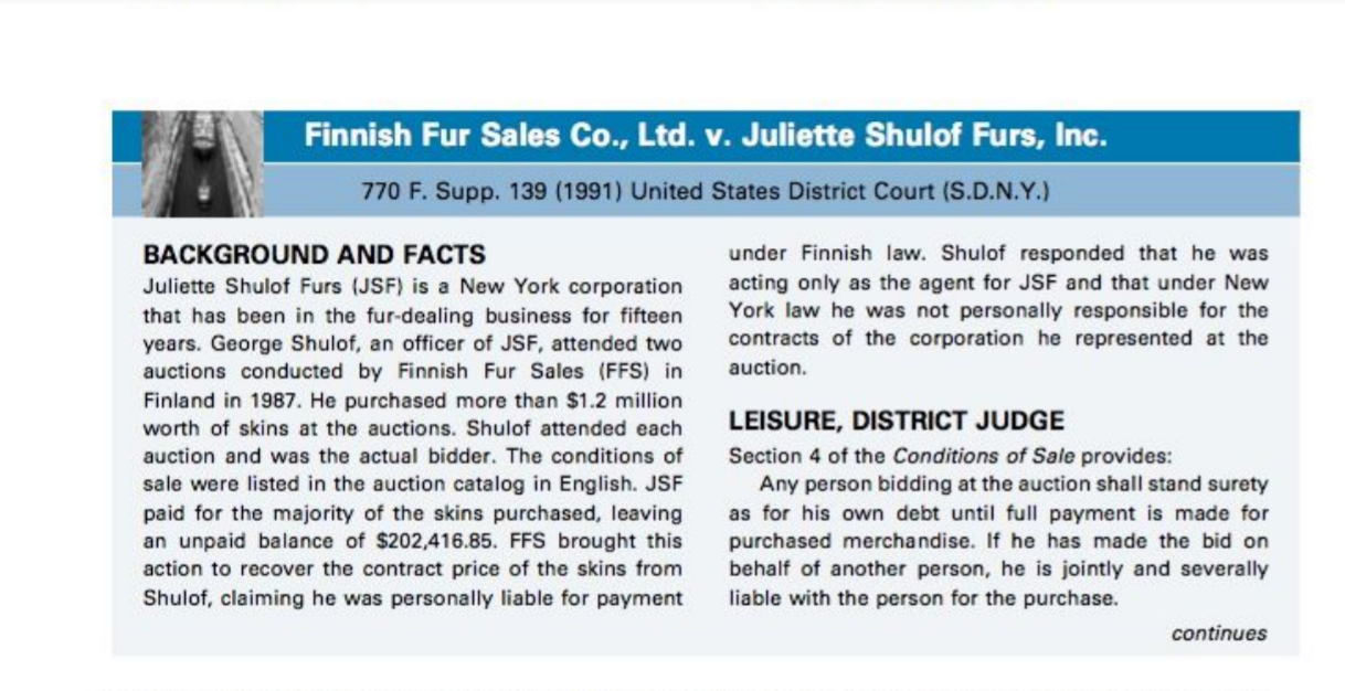 Finnish Fur Sales Co Ltd V Juliette Shulof Furs Inc 770 F Supp 139 1991 United States District Court S D N Y 1