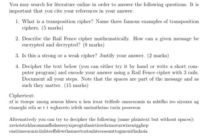 You May Search For Literature Online In Order To Answer The Following Questions It Is Important That You Cite Your Refe 1