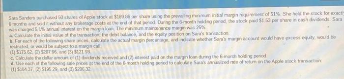 Sara Sanders Purchased 50 Shares Of Apple Stock At 189 86 Per Share Using The Prevailing Minimum Initial Margin Require 1