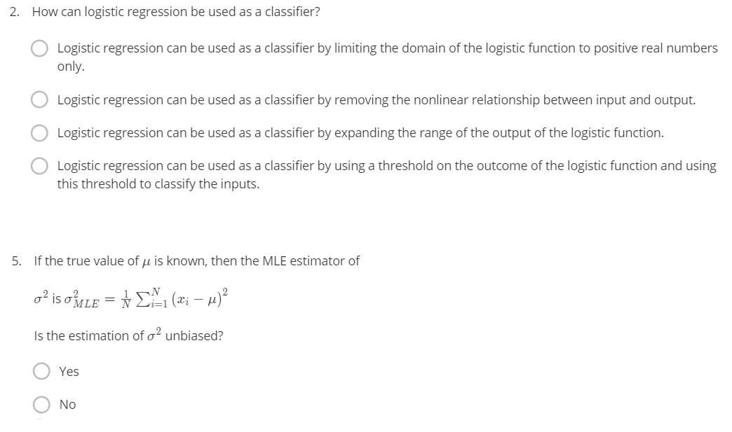 2 How Can Logistic Regression Be Used As A Classifier Logistic Regression Can Be Used As A Classifier By Limiting The 1