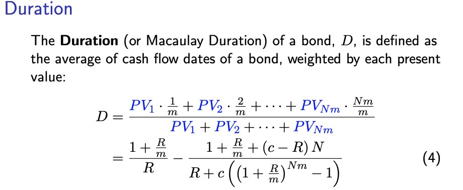 3 Duration And Convexity For General Cashflow Streams Equation 4 And 11 In The Lecture Notes 2 Give The Duratio 2