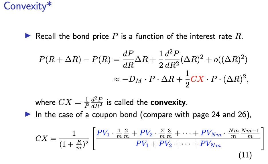 3 Duration And Convexity For General Cashflow Streams Equation 4 And 11 In The Lecture Notes 2 Give The Duratio 3