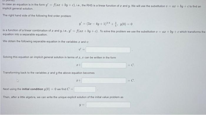 V Pons In Case An Equation Is In The Form Y F Ar By C I E The Rhs Is A Linear Function Of Er And Y We Will Use 1