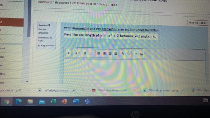 Equations Dashboard My Courses 20212 Math501 Ci Topic 2 Testi The Left 1 54 Quesson 5 Write The Answer In Your Own H 2
