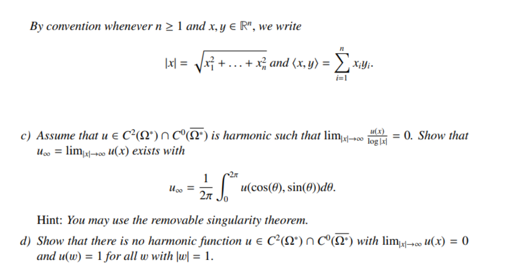 By Convention Whenever N 2 1 And X Y E R We Write X Vx X And X Y Xivi I 1 U X C Assume That U C 1