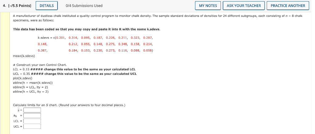 4 5 5 Points Details 0 4 Submissions Used My Notes Ask Your Teacher Practice Another A Manufacturer Of Dustless Cha 1
