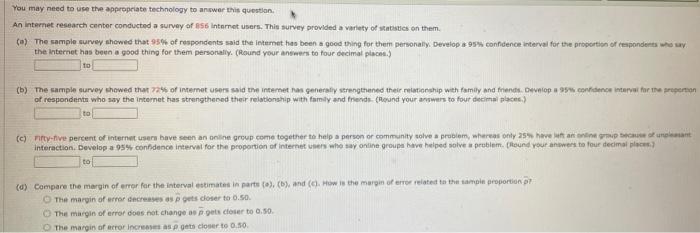 You May Need To Use The Appropriate Technology To Answer This Question An Internet Research Center Conducted A Survey O 1