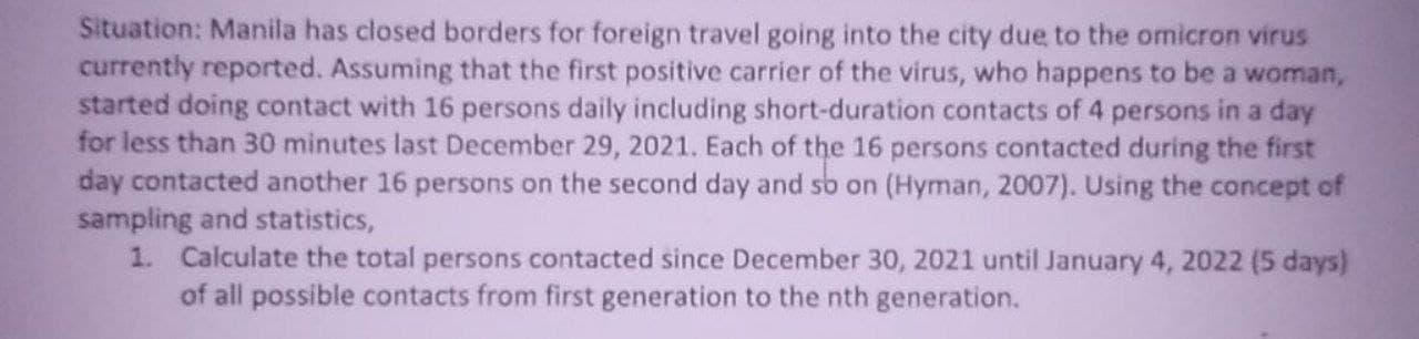 Situation Manila Has Closed Borders For Foreign Travel Going Into The City Due To The Omicron Virus Currently Reported 1