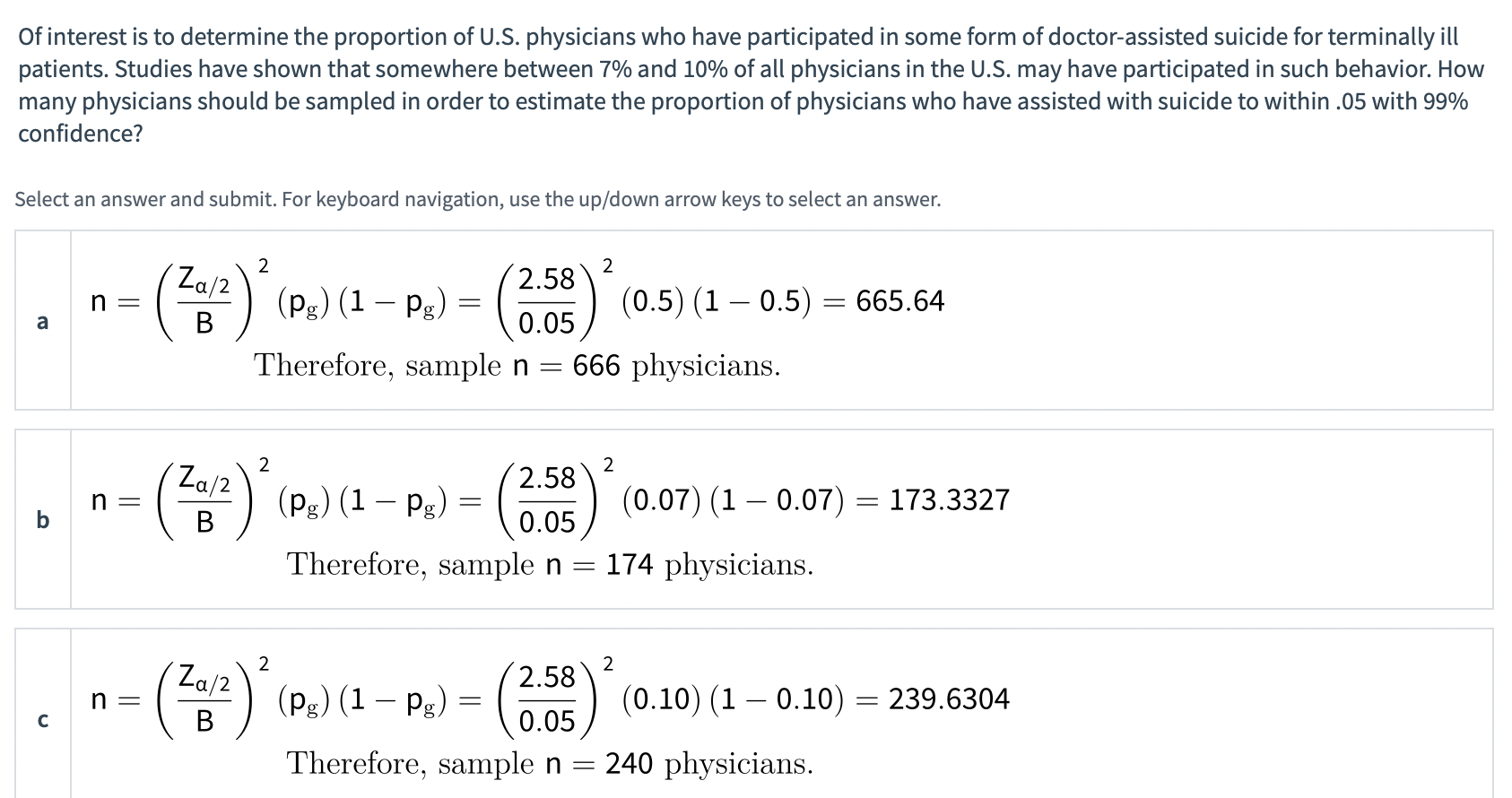 Of Interest Is To Determine The Proportion Of U S Physicians Who Have Participated In Some Form Of Doctor Assisted Suic 1