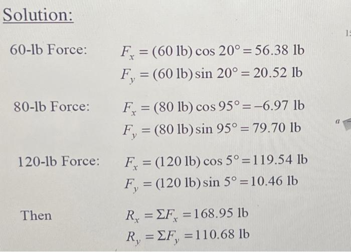 Example 3 To Be Solved By Students Knowing That A 75 Determine The Resultant Of The Three Forces Shown Soil 120 3