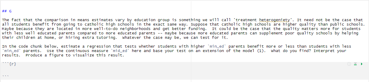 The Fact That The Comparison In Means Estimates Vary By Education Group Is Something We Will Call Treatment Heterogenie 1