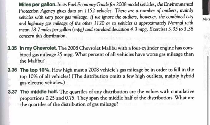Miles Per Gallon In Its Fuel Economy Guide For 2008 Model Vehicles The Environmental Protection Agency Gives Data On 1 1