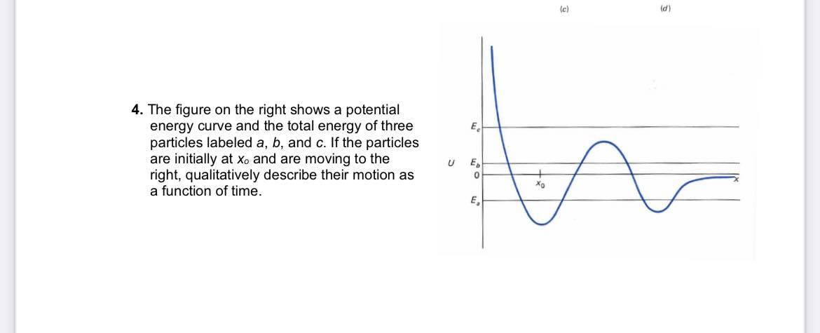 C D E 4 The Figure On The Right Shows A Potential Energy Curve And The Total Energy Of Three Particles Labeled A B 1