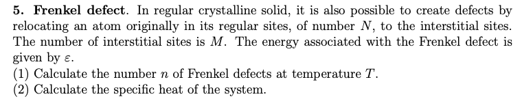 4 Schottky Defect In Regular Crystalline Solid It Is Possible To Create Defects By Relocating An Atom Originally In I 2