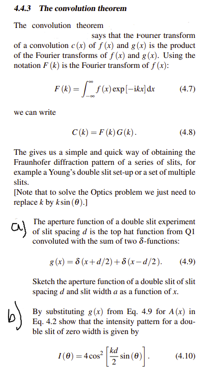 4 4 3 The Convolution Theorem The Convolution Theorem Says That The Fourier Transform Of A Convolution C X Of F X An 1
