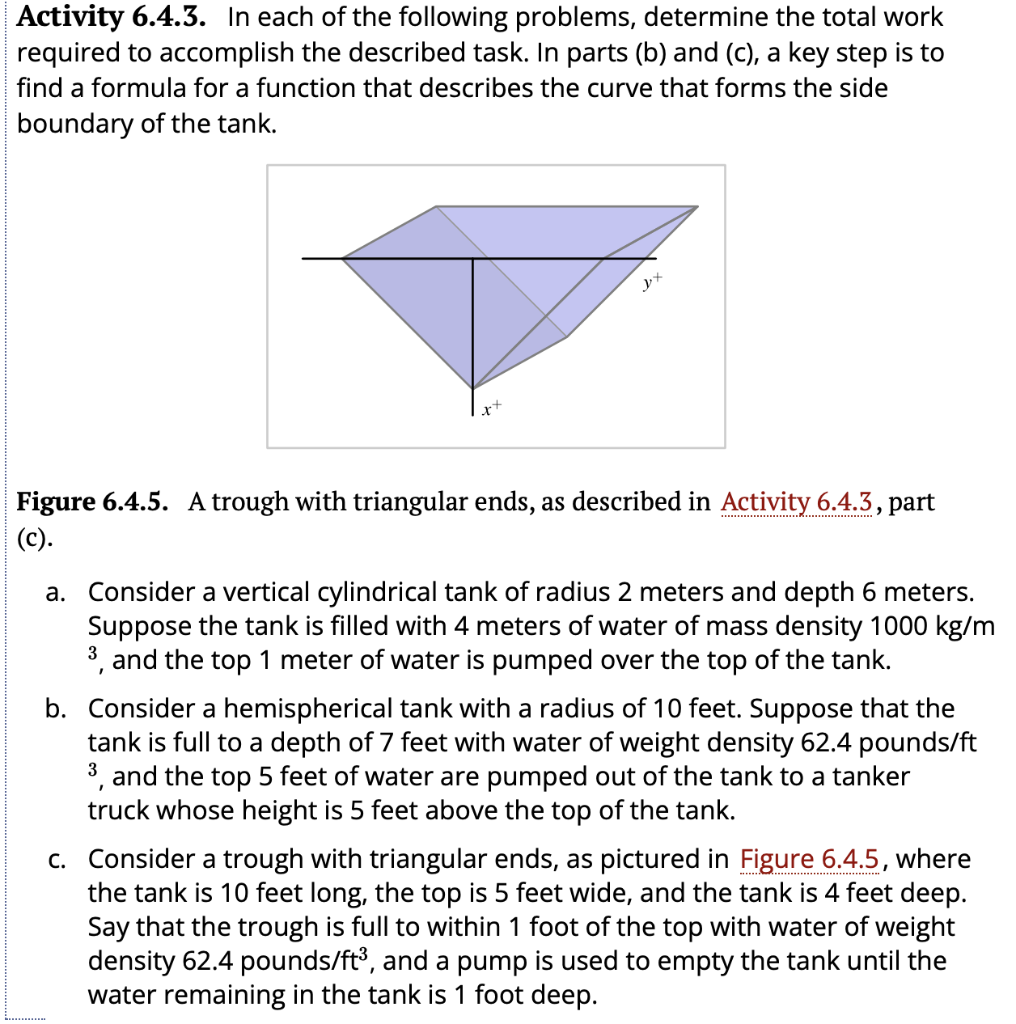 Activity 6 4 3 In Each Of The Following Problems Determine The Total Work Required To Accomplish The Described Task I 1