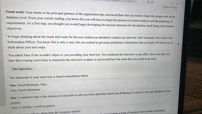 Purpose You Are Reviewing Your Interview Transcript And Feeling Pretty Good About It Overall You Decide To Do A First 6