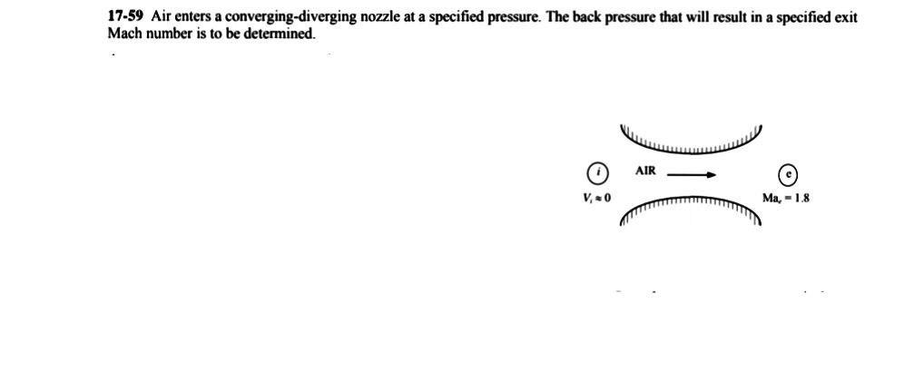 17 59 Air Enters A Converging Diverging Nozzle At A Specified Pressure The Back Pressure That Will Result In A Specifie 1