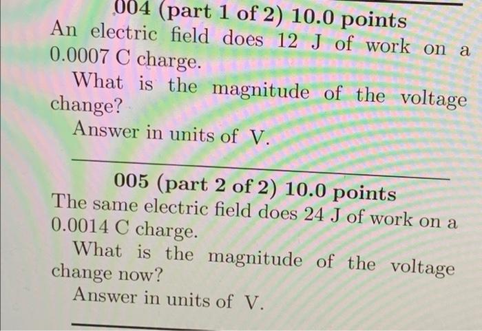 B What Is The Magnitude Of The Voltage Change Now Answer In Units Of V 1