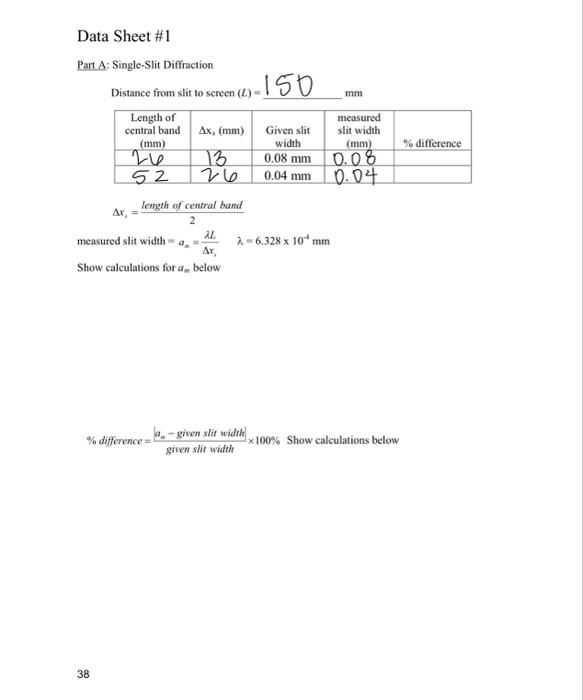 Please Help Me Complete These Data Sheets 1