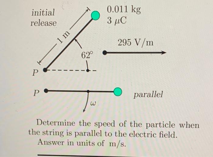 013 10 0 Points A Charged Particle Is Connected To A String That Is Is Tied To The Pivot Point P The Particle String 2