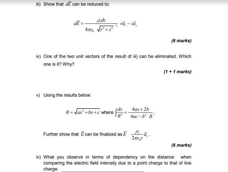 A Consider A Charge Uniformly Distributed With Constant Density P Across An Infinite Straight Line Along The Z Axis 3